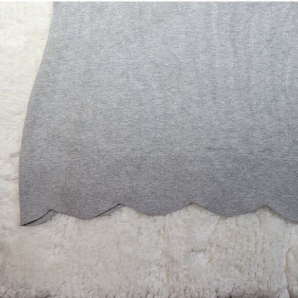 Banana Republic Knit Shell Top Sleeveless Crew Neck Scallop Hem Sweater M - Picture 7 of 11